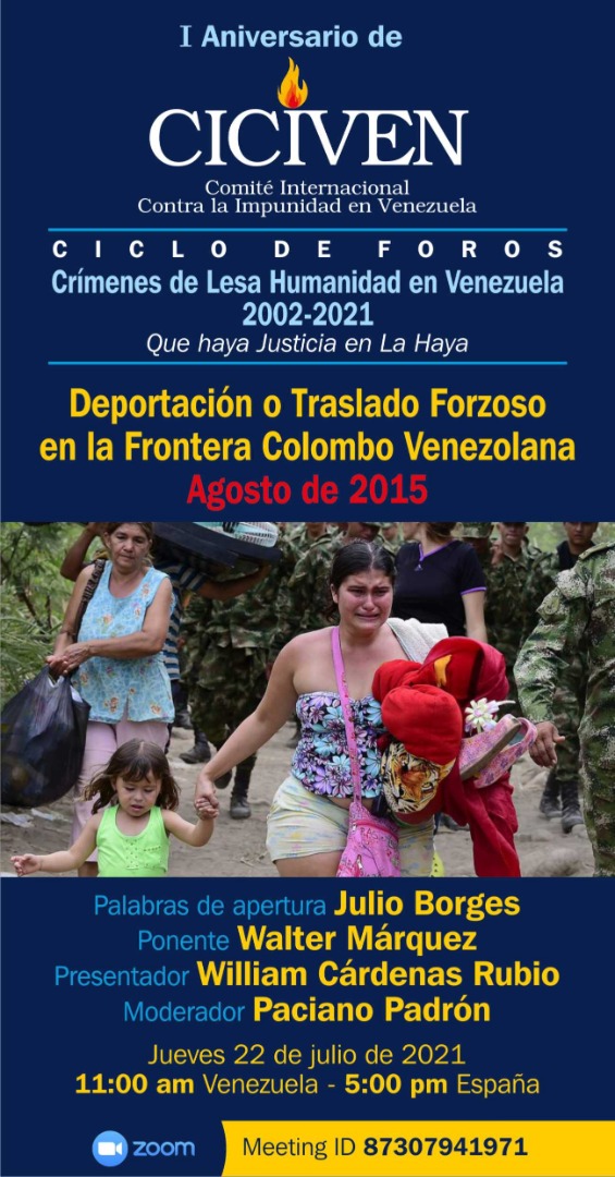 Crímenes de lesa humanidad en Venezuela 2002-2021: videos del ciclo de diez foros